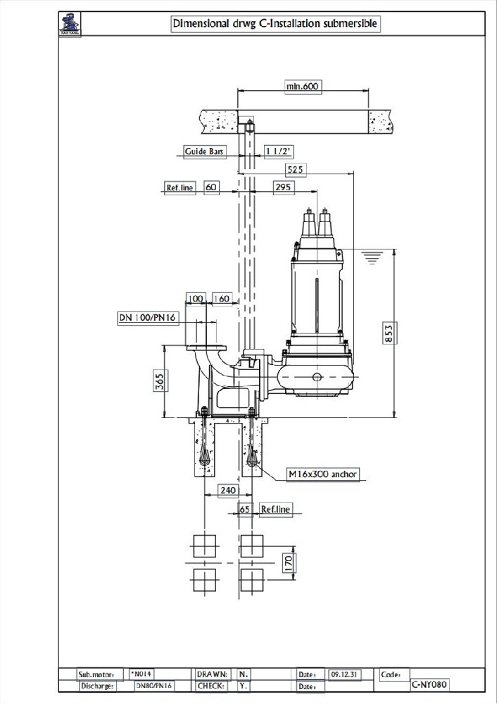 Dimensional Drwg- Installation (DN80-500)